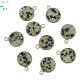 Dalmatian Jasper Smooth Coin Sterling Silver Gold Plated Bezel 12.5mm 
