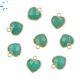 Chrysoprase Chalcedony Heart Shape 9 - 9.5mm Electroplated 