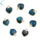 Chrysocolla Heart Shape 9 - 9.5mm Electroplated 