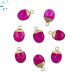 Fuchsia Chalcedony Faceted Oval Shape 10x8mm Electroplated 