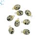 Dalmatian Jasper Faceted Oval Shape Charm 10x8mm Electroplated 