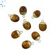 Tiger Eye Faceted Oval Shape Charm 10x8mm Electroplated 