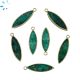 Raw Emerald Flat Marquise Shape 24x8 - 25x8mm Electroplated 