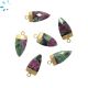 Ruby Zoisite Half Marquise Shape Charm 18.5x10 Mm Electroplated 