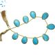 Sterling Silver Gold Plated Bezel Set Howlite Turquoise Top Drill Pear Shape 15x11 - 18x13Mm