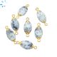 Dendrite Opal Faceted Marquise Connector-Gold 8.5x14mm Set of 4