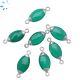 Green Onyx Faceted Marquise Connector-Silver 8.5x14mm Set Of 4