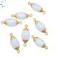 White Quartz Faceted Marquise Connector-Gold 8.5x14mm Set of 4