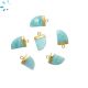 Amazonite Horn Shape Charm 13x10 - 15x11 mm Electroplated 