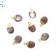 Brown Moonstone Oval Shape Charm 9x8 - 10x8 Mm Electroplated 