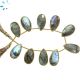Sterling Silver Gold Plated Bezel Set Labradorite Top Drill Pear Shape 24x12 - 25x13Mm