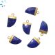 Lapis Horn Shape Charm 13x10 - 15x11 mm Electroplated 