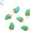 Chrysoprase Chalcedony Horn Shape Charm 13x10 - 15x11 mm Electroplated 