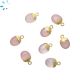 Pink Chalcedony Oval Shape Charm 9.5x8 - 10x8 mm Electroplated 