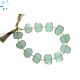 Aqua Chalcedony Coin Drill Slice Gold Electroplated 15x12 - 17x13Mm