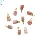 Pink Opal Rough Shape Charm 8x5 - 9x6 Mm Electroplated 