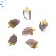 Brown Moonstone Horn Shape Charm 13x10 - 15x11 mm Electroplated 