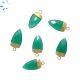 Green Onyx Half Marquise Shape Charm 18.5x10 Mm Electroplated 