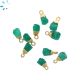 Green Onyx Rough Shape Charm 7x6 - 9x6 Mm Electroplated  