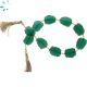 Green Onyx Regular Drill Slice Gold Electroplated 14x12 - 16x13Mm