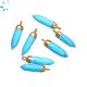 Turquoise Howlite Spike Shape 18x5 - 19x6 mm Gold Electroplated Charm 