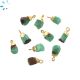 Chrysoprase Rough Shape Charm 8x5 - 9x6 Mm Electroplated 