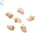 Pink Opal Horn Shape Charm 13x10 - 15x11 mm Electroplated 