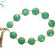 Sterling Silver Gold Plated Bezel Set Chrysoprase Chalcedony Center Drill Coin Shape 13 - 14mm 