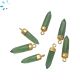 Green Serpentine Spike Shape 18x5 - 19x6 mm Gold Electroplated Charm 