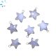Blue Chalcedony Star Shape 12x12Mm Electroplated Charm 