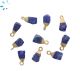 Lapis Rough Shape Charm 8x5 - 9x6 Mm Electroplated 