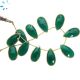 Sterling Silver Gold Plated Bezel Set Green Onyx Top Drill Pear Shape 24x12 - 27x13Mm