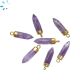 Amethyst Spike Shape 18x5 - 19x6 mm Gold Electroplated Charm 