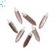 Brown Moonstone Spike Shape 18x5 - 19x6 mm Silver Electroplated Charm 