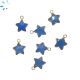 Blue Chalcedony Star Shape Charm 10x10 Mm Electroplated 