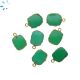 Chrysoprase Chalcedony Slice Charm 14x11 mm Electroplated 