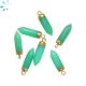 Chrysoprase Chalcedony  Spike Shape 18x5 - 19x6 mm Gold Electroplated Charm 