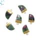 Ruby Zoisite Horn Shape 13x10 - 15x11 mm Electroplated Charm 
