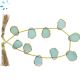 Aqua Chalcedony Top Drill Slice Gold Electroplated 16-18Mm
