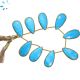 Sterling Silver Gold Plated Bezel Set Howlite Turquoise Top Drill Pear Shape 24x12 - 25x12Mm