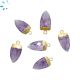 Amethyst Half Marquise Shape 18x10 Mm Electroplated Charm 