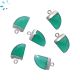 Green Onyx Horn Shape 13x10 - 15x11 mm Electroplated Charm 