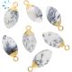 Dendrite Opal Faceted Marquise Shape 9x16mm Electroplated Charm 