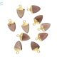 Brown Moonstone Shield Shape Charm 13x10 - 14x10Mm Electroplated 