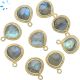 Labradorite Faceted Twisted Wire Bezel Heart Shape Charm 14 - 15 mm 