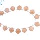 Peach Moonstone Faceted Fancy Shape Top Side Drill Beads 11x10 - 12x11 mm 