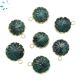 Raw Emerald Carved coin 11  mm 