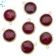Dyed Ruby Coin Shape Bezel Charm 15 - 16 mm 