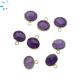 Amethyst Faceted Oval Shape 10x8mm Gold Electroplated Charm 
