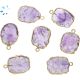 Amethyst Slice 16x13 - 17x14 mm Gold Electroplated Charm 